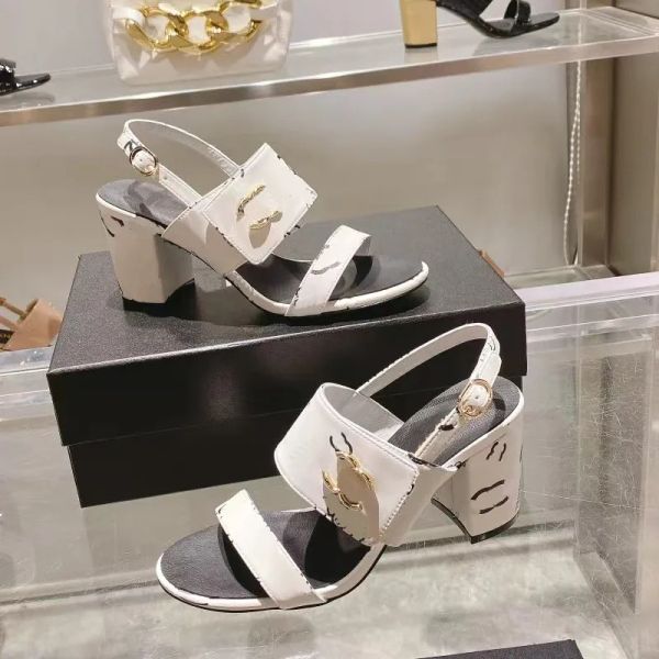 

2023 designer luxury pure color super high heels sandals womens 100% leather line strap fashion catwalk shoes lady chunky heels hollow open, Black