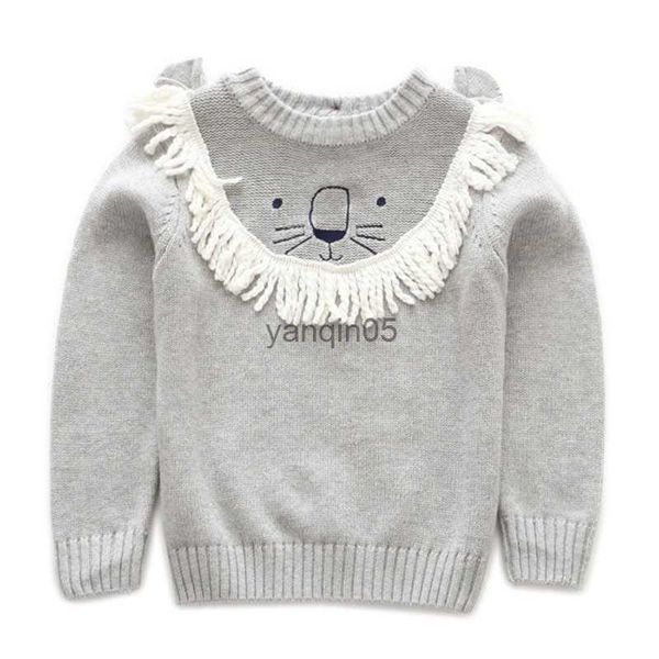

pullover autumn winter baby kids girl boys long sleeve cartoon lion knit sweater baby kids girl boys pullover sweaters children's cloth, Blue
