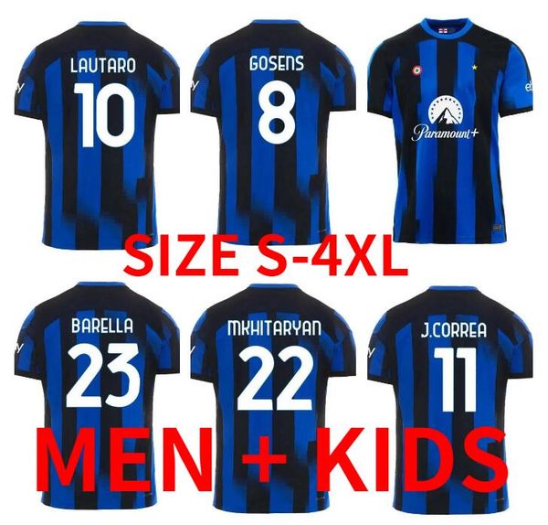 

2023 2024 inter milans lukaku third away soccer jerseys correa dzeko barella lautaro skriniar de vrij 23 24 football shirt uniforms kids kit, Black;yellow