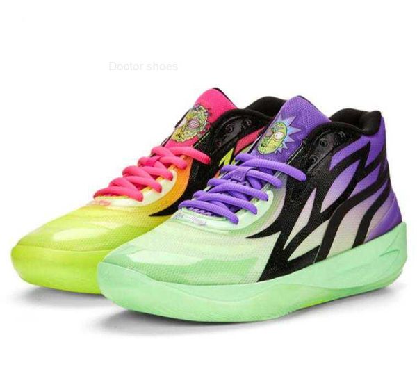

mb1 rick morty basketball shoes mb2 mb02 sport shoe trainner sneakers kids grade school lamelo ball shoes mb01 black red grey men women for