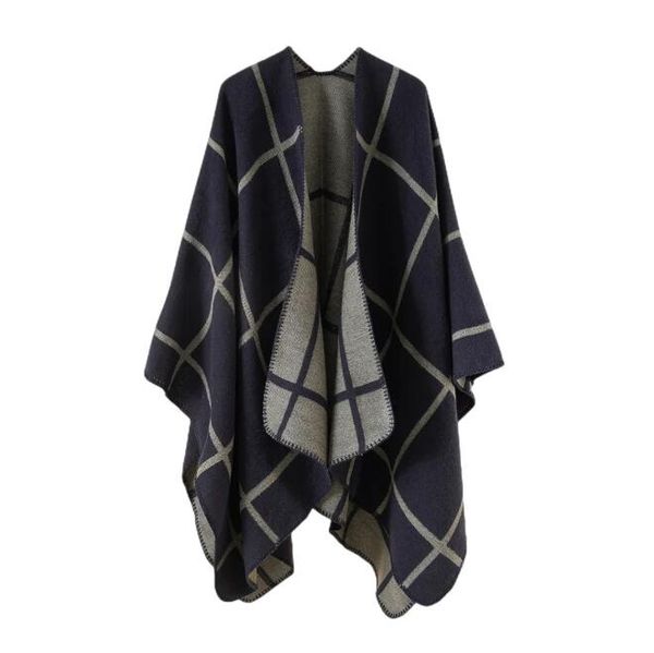 

women classic plaid spring autumn cardigan winter cloak soft large sweaters