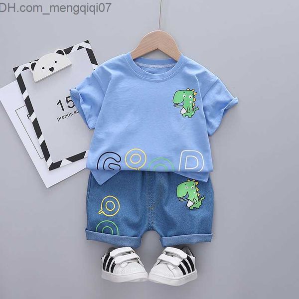 

clothing sets summer baby clothing set children's boy dinosaur set t-shirt shorts 2 pieces/set children's fashion clothing baby ch, White