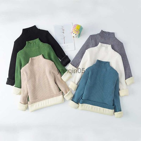 

pullover euerdodo autumn children's sweater knitted baby girl winter clothes high collar boy sweater casual baby knitwear hkd230719, Blue