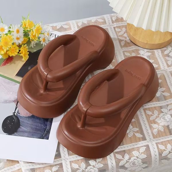 

summer home platform slippers comfortable soft quiet non-slip personality deodorant shopping sandals, Black