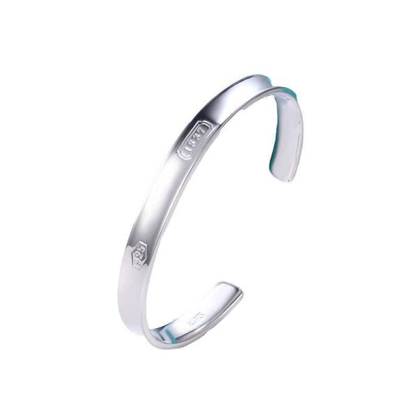 

r tiffay's same 1837 open lovers bracelet fashionable 8mm 6mm 5mm wide version with concave steel seal letters, Black
