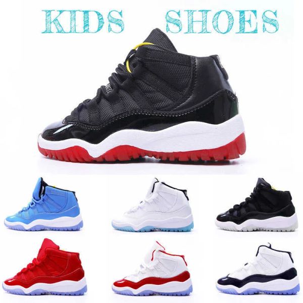 

classic 11 bred legend blue cool grey xi basketball sneaker children boy girl kid youth sports shoes size eur26-35, Black