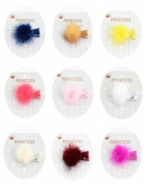

hair accessories fur pompom ball hairclip solid pom hairball clips cute baby hairpins small kids girls hairpin 12 colors bt59223198080, Slivery;white