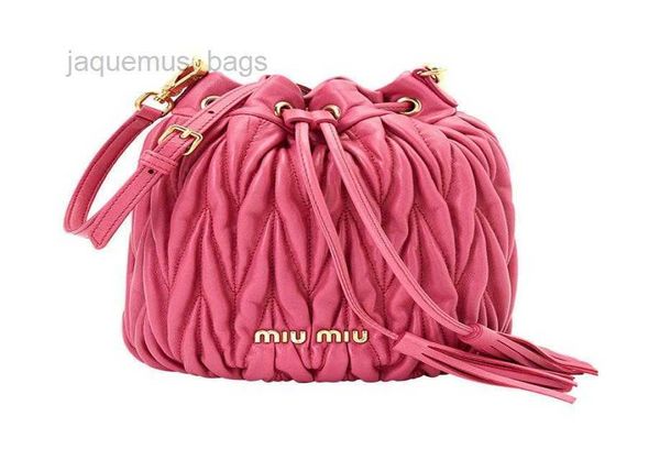 

miu women039s matase2021 new sheepskin pleated bucket bag single shoulder messenger bag 5be0141858132