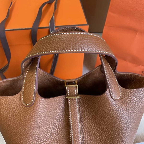 

h ermes picotin lock bags for women original factory leather fully handmade wax line 2023 new vegetable basket handbag tc correct v with rea