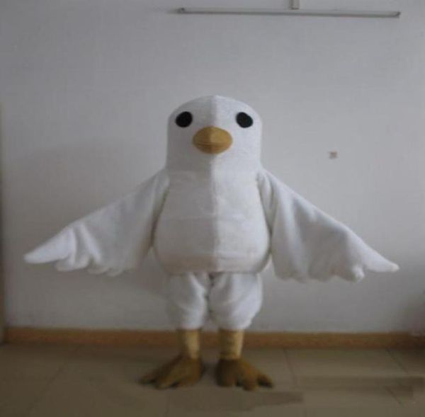 

2018 white bird mascot costume for to wear for for party8749579, Red;yellow