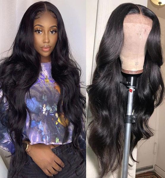 

26 inch wig body wave lace closure wigs 44 malaysian bodywave wig human hair lace wigs for women pre plucked dentelle perruques7944635, Black