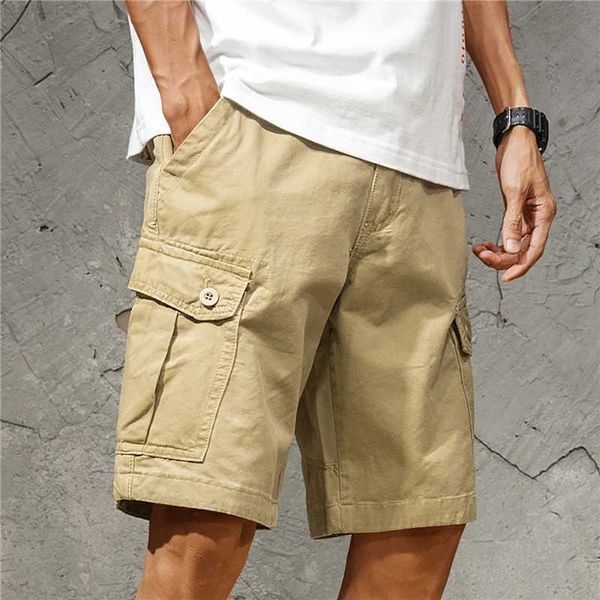 

men's shorts summer cotton new cargo shorts men camouflage camo casual multi-pocket baggy shorts streetwear hip hop military tactical s, White;black