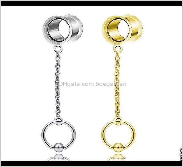 

ear gauges plugs tunnels element stainless steel dangle earrings expander fashion piercing jewelry for gift q3yh4 y8v1d7606227, Silver