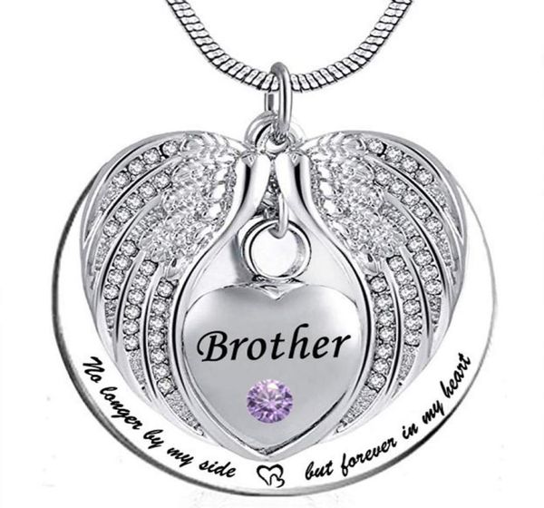 

no longer by my side but forever in my heart brother cremation ashes urn pendant stainless steel waterproof necklace4437248, Silver