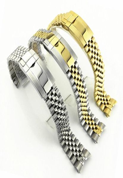 

luxury watchband 20mm watch band strap 316l stainless steel bracelet curved end silver watch accessories suitable for gmt watches3082178, Black;brown