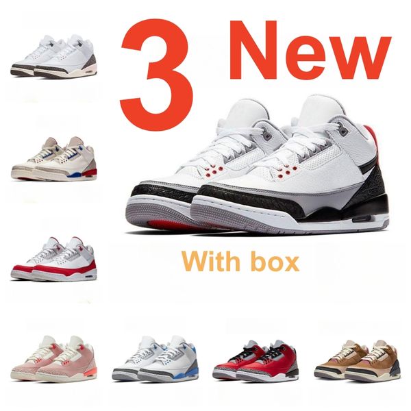 

new 3 basketball shoes men black cement cardinal red pine green racer blue cool grey georgetown medium royal tinker trainers outdoor sports
