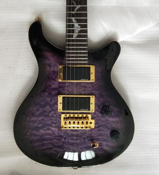

smith se paul allender purple black quilted maple electric guitar upgrade korea tuners pearl bat inlay floyd rose tremolo e9555195