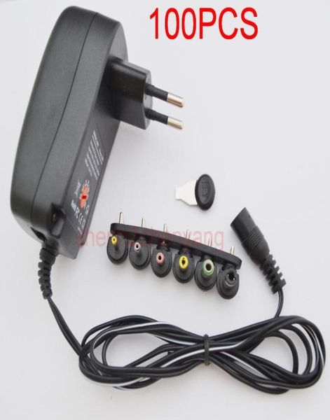 

100pcs 30w universal ac wall plug in power adapter 3v 45v 5v 6v 75v 9v 12v 25a charger with 6pieces tip switching power supply6835967