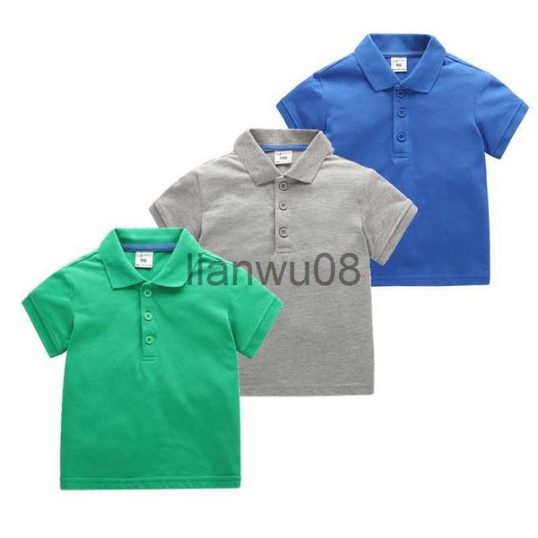 

t-shirts 2023 summer fashion new style baby boys girls short sleeve pure color tee cotton t shirts clothes for 24m8 y kids x0719, Blue