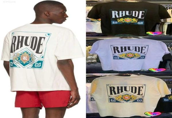 

2023 card tee men women 1 1 vintage tshirt double graphic printed slightly loose fit short sleeve b7s83163625, White;black