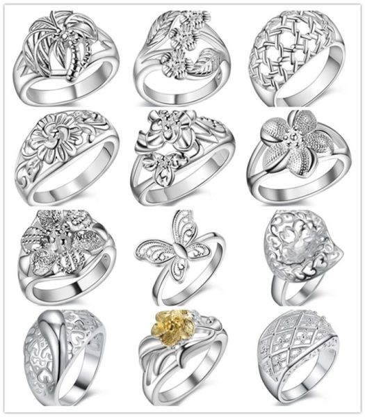 

mixed style 925 sterling silver flower finger ring fashion jewelry new design christmas gift for women 7311037
