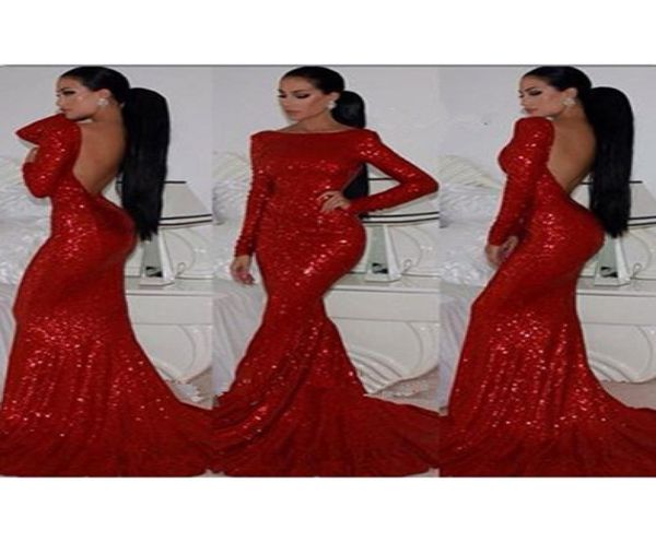 

sparkly prom dresses backless mermaid sheath fitted red sequin sparkle dress high neck formal evening long sleeve women dresses7034177, Black