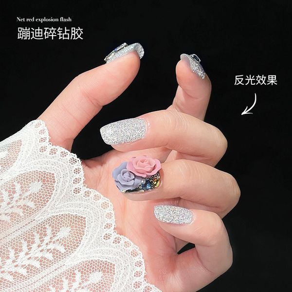 

nail gel colorful diamond in the debris polish glue laser disco dancing magic color p otherapy plastic 12 small 230718, Red;pink