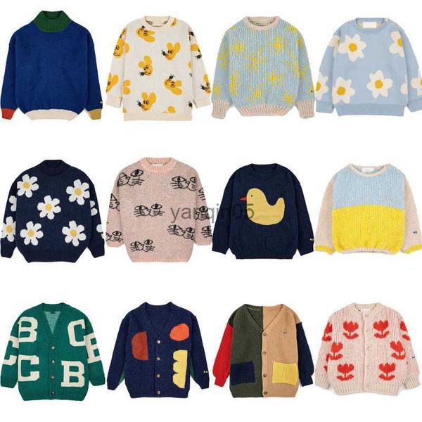 

pullover kids sweaters 2023 new winter autumn bc brand boys girls cute print knit pullover cardigan baby child cotton outwear clothing hkd23, Blue