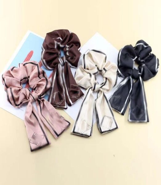 

simple black white large bowknot hairbands hair rubber bands fashion party women hair jewelry luxury letter elastic hair band acce1411113, Black;brown