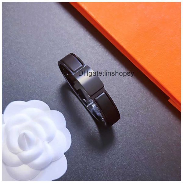 

aher mas designer luxury brand enamel bracelet h bracelet v gold cuff bangle mommy and me bracelet personalisiertes armband latest bangles, Black