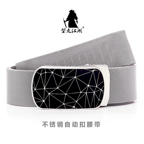 

neck ties men leather belt stainless steel metal automatic buckle brand luxury belts girdle for jeans 230718, Blue;purple