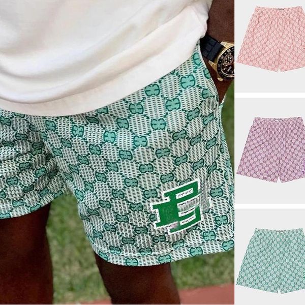

ee shorts league designer mens shorts swimming trunks new trend grid mesh american quarter pants o vertical stripe patternworkout breathable, White;black