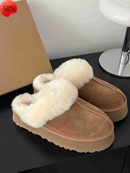 

boots ug women tazz sandals uggly fur slides classic wgg ultra mini platform boot tasman slip-on les petites suede wool bg, Black