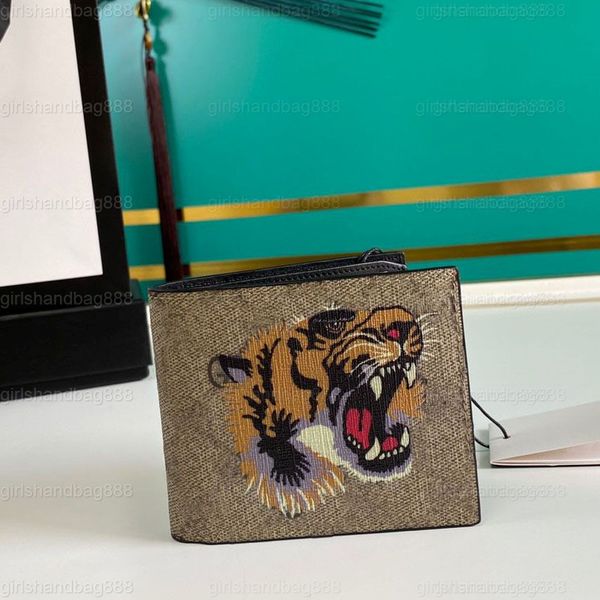

small wallet fashion short wallet luxury billfold handbags purses leather snake tiger bee designer wallets for women purse card holders with, Red;black