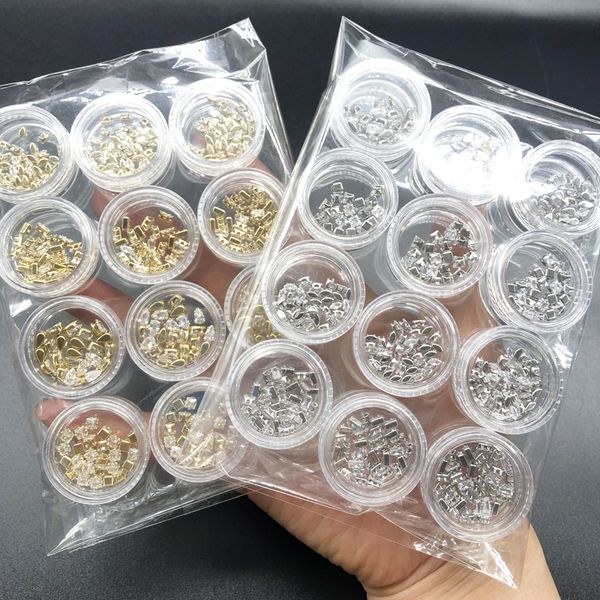 

nail art decorations 120/240pcs mini cute zircon shoulder strap nail art tip sparkling transparent crystal stone jewelry bottle for diy deco, Silver;gold