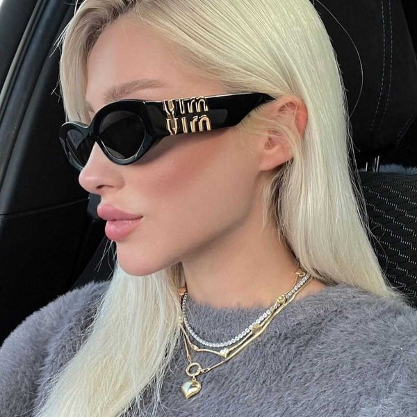 

miao oval frame miu11w sunglasses anti-radiation personalized glasses plate advanced high beauty, White;black