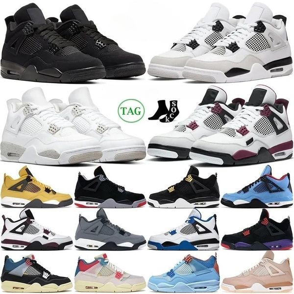 

4 4s sail violet ore mens basketball shoes sneakers midnight navy cool grey patent starfish university blue oreo bred black cat dark mocha w