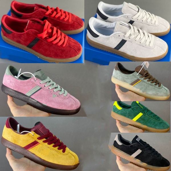 

bermuda retro malmo mens womens running shoes red black white dark grey sports skateboard sneakers yellow green brown casual strip 3 footbal