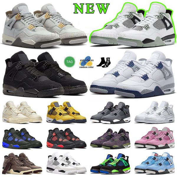 

basketball shoes military black cat 4 jumpmans 4s pine green yellow thunder men women j4 white oreo cement 4s fire red purple unc mens train