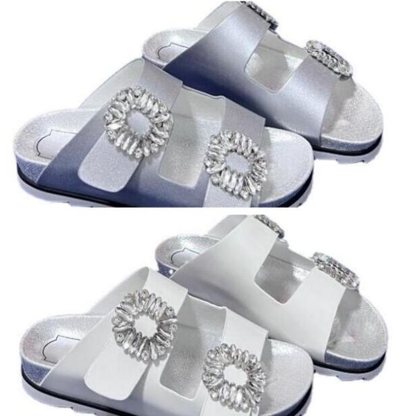 

r woman fashion dermis slipper lady classics silver summer outdoors style high-quality beach flat base sandal luxury slides slippers, Black