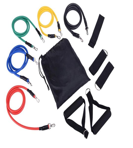 

11pcs set fitness resistance bands exercise tubes practical elastic training rope yoga pull rope pilates workout cordages5166377