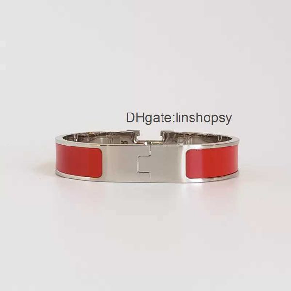 

aher mas designer luxury brand enamel bracelet classic h bracelet silver bangle for men silver enamel bracelets men and women cuff bracelet, Black