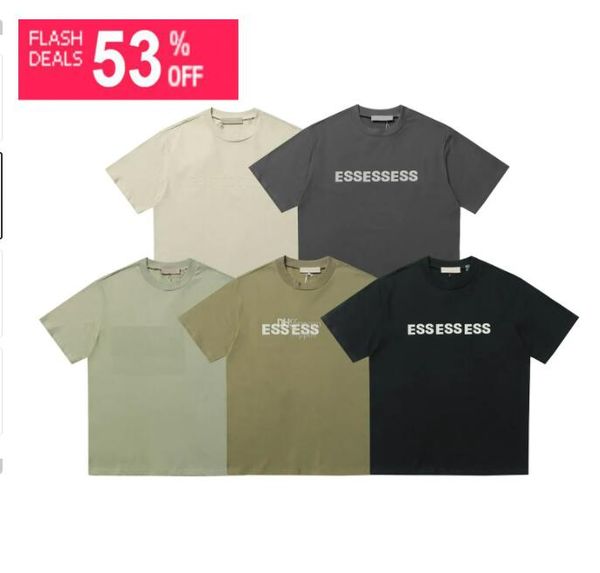 

designer shirts essent t shirt street casual essentail tshirt loose men women summer luxury shorts essen tshirts chest print tees essentiel, White;black
