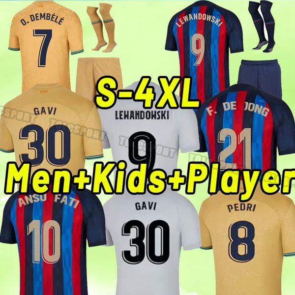 

fans player version ansu fati pedri soccer jerseys 22 23 lewandowski memphis gavi adama ferran raphinha 2022 2023 barcelonas f. de jong dest, Black;yellow