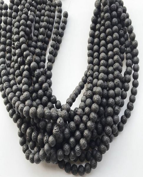 

4 6 8 10mm natural lava stone beads black volcanic rock round for diy jewelry bracelet making5095458
