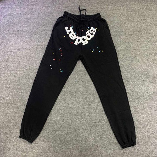 

men's pants young thug star collaborating sp5der 555555 pans flame sports, Black