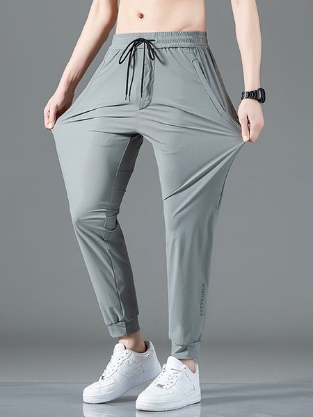 

men s pants summer zip pockets joggers quick dry sweatpants breathable stretch nylon slim track male casual sport trousers 8xl 230719, Black