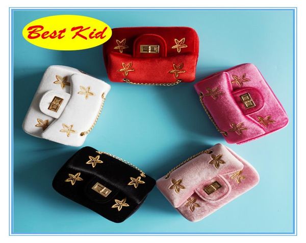 

children039s cotton twinkle shoulder bags kids small messenger bags baby kids star bags toddlers mini purse bk0251931442, White