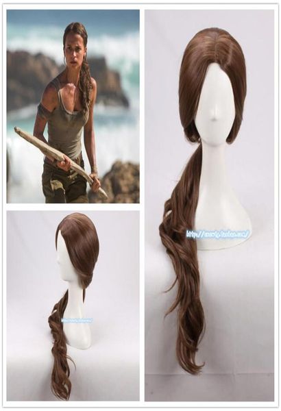 

costume accessorieslara croft wig shadow of the tomb raider lara croft wig 70cm curly brown synthetic hair alicia vikander role pl5604130, Silver