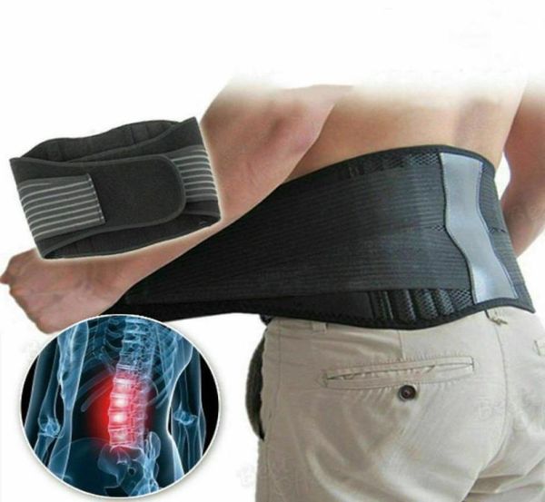 

magnetic waist support back support brace belt lumbar lower waist double adjust pain relief6860861, Black;gray